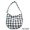 20112latest white and black cotton plaid shopping bag