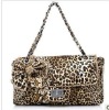 2011New  Leopard grain bowknot lady  PU handbag