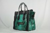 2011latest fashion women python  handbag-green