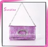 2012 Dark purple snake vein Pu lady leather handbag