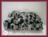 2012 Fashion Black-white Flower Satin Clutch Evening Wristlet Bag (Hot Sale)