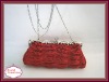 2012 Fashion Spring Red Fringe Rhinestone Satin Evening Clutch Bag