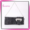 2012 Fashion ladies black snake vein Pu clutch evening bags