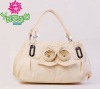 2012 Fashion white PU with flowers HOBO bag