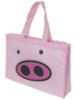 2012 Folding pink pig printing shopping bag