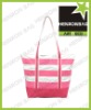 2012 Girl's Hot Pink striped polyester tote bag