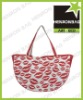2012 Hot Red Fashion Lip printed beach bag