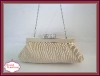 2012 Hot Sale Elegance Cream Fringe Embroidery Satin Evening Clutch Bag