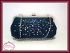 2012 Hot Sale Spring Beaded Blue Satin Evening Clutch Bag