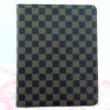 2012 LATEST DESIGN chequer LEATHER CASE(COVER) FOR APPLE TAB IPAD2