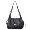 2012 Modern Black Soft PU Leather Handbag Women