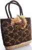 2012 New Fashional Ladies Straw Bag With Lace