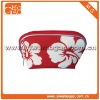 2012 New design red small flower pattern canvas ziplock lady's makeup bag