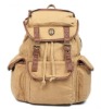 2012 New fashion design multi color double shoulder cotton canvas drawstring backpack