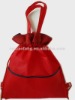 2012 Red color reycle non woven drawstring bag