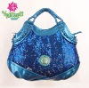 2012 blue sequin Hobo PU handbag