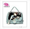 2012 cartoo lovely bule handbag made of pu and cotton