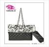 2012 fashion black female handbag with chian and purse