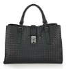 2012 fashion black woven leather bags