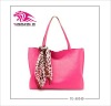 2012 fashion colourful lady pink handbag with fashion silk