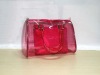 2012 fashion design high quality clear pink pvc bag handbag