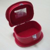 2012 fashion design red cosmetic box with mirror