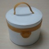 2012 fashion design white and yellow handle cosmetic box