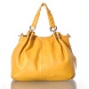 2012 fashion genuine leather yellow handbag