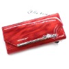 2012 fashion new leather glisten animal fur red color wallet