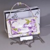 2012 fashion new leather glisten light purple flower color walle with chaint