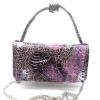 2012 fashion new leather glisten light purple gorgeous color walle with chaint