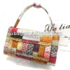 2012 fashion new leather glisten plaid color with chain wallet