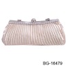 2012 fashion pink satin evening clutches with drape