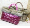 2012 feather handbags cotton bags with fur decoration S127