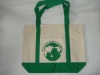 2012 green shoulder cotton bag in green cotton bottom for gift ,shopping and promotion