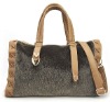 2012 hand bag cotton bags with fur decoration S128