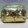 2012 hot design popular fashion perfect gold leather cosmetic bag