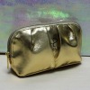 2012 hot design popular fashion perfect gold pu cosmetic bag high quality
