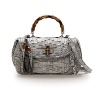 2012 hot fancy tassel python fabric PU handbag