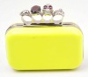 2012 hot fluorescence candy clutch bag skull evening bag