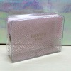 2012 hot sale designer pink mesh pvc make up bag