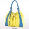 2012 hot sale fashion wowen lady handbag with wowen strap