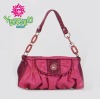 2012 hot selling fuxia beading shoulder bag