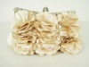 2012 hot style fashion satin with flower evening clutch bag