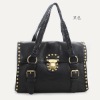 2012 korea fashionable women leather handbags with Fashion matal