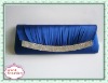 2012 ladies Trendy Blue Satin And Rhinestone Evening Set-up Purse