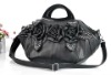 2012 lady handbags with black flower design