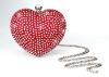2012 latest fashion  red heart style evening bag