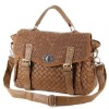 2012 latest top fashionable woven rivets element ladies handbag