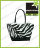 2012 men's black zebra tote bag